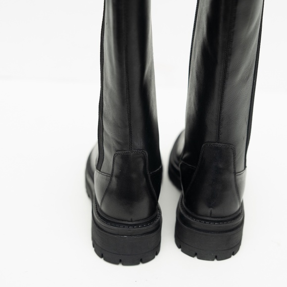 Geox - Iridea Black Leather Knee-High Boots Size 8 - Picture 10 of 11